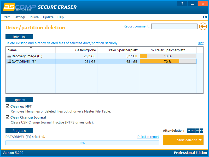 screenshot of Secure Eraser